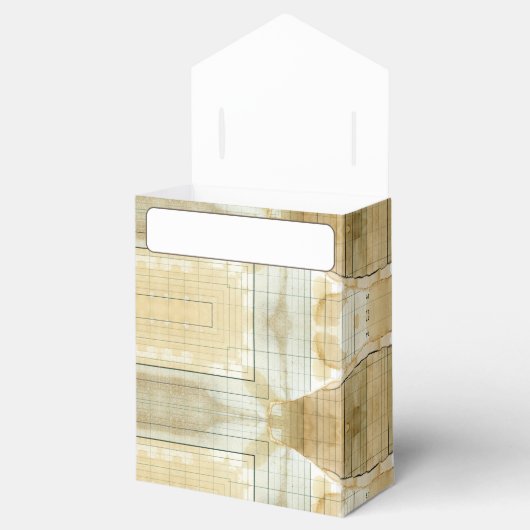 Koffie gekleurd grootboekpapier collage bedankdoosjes (Geopend)