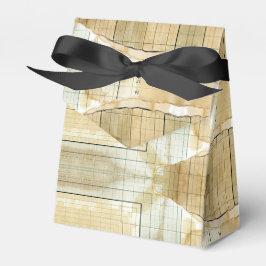 Koffie gekleurd grootboekpapier collage bedankdoosjes