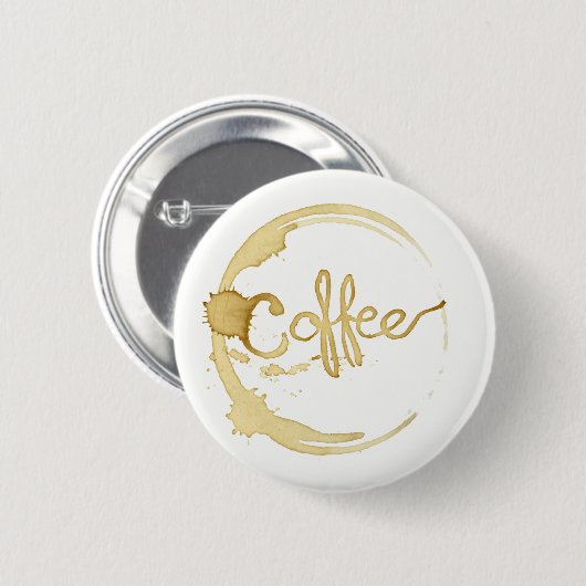 Koffie gekleurde knoppen ronde button 5,7 cm (Voorkant /achterkant)
