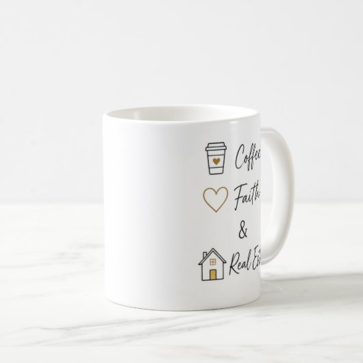 Koffie Geloof Vastgoed Koffiemok (Voorkant rechts)