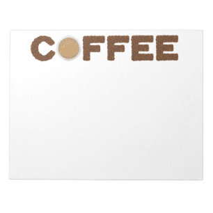 Koffie gemaakt van koffiebonen en drank notitieblok