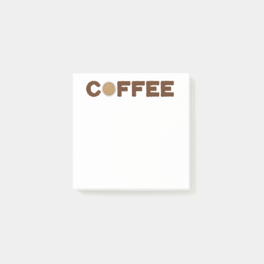 Koffie gemaakt van koffiebonen en drank post-it® notes (Voorkant)