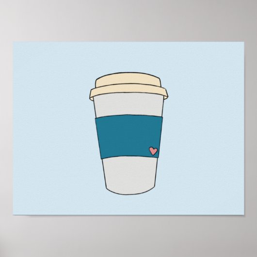 Koffie geneest de blauwvin poster (Voorkant)