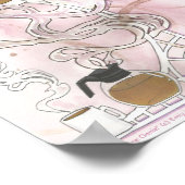 Koffie Genie Fantasy Art, roze bruin Poster (Hoek)