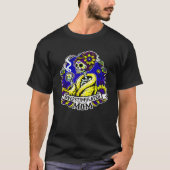Koffie geobsedeerd Skelet Mom Dia de los Muertos A T-shirt (Voorkant)