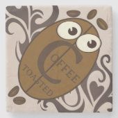 Koffie geroosterd plezier stenen onderzetter (Voorkant)
