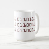 Koffie geschreven in binaire code mok (Voorkant rechts)