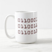 Koffie geschreven in binaire code mok (Links)