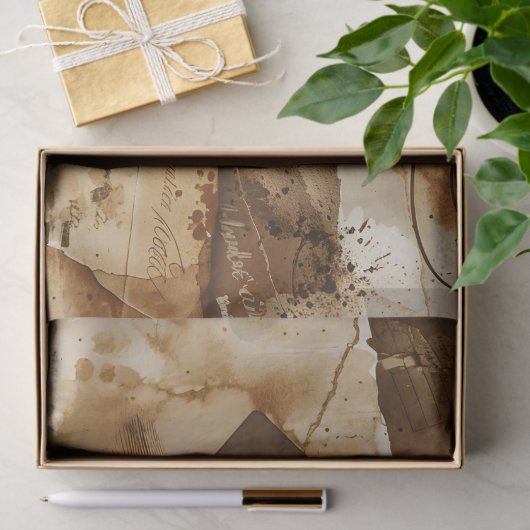  koffie geverfde decoupage print tissuepapier (Geschenk)