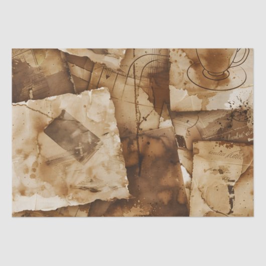  koffie geverfde decoupage print tissuepapier (Voorkant)