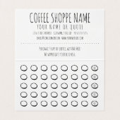 Koffie Gevouwen Loyaliteit Punch Card Visitekaartje (Binnenkant ongevouwen)