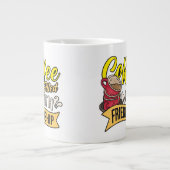 Koffie gevuld met vriendschap grote koffiekop (Voorkant)