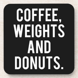Koffie, gewichten en donuts - Grappig nieuws-gym Bier Onderzetter