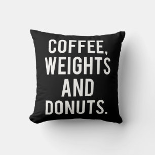 Koffie, gewichten en donuts - Grappig nieuws-gym Kussen