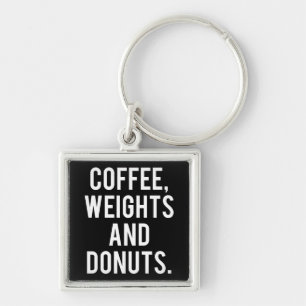Koffie, gewichten en donuts - Grappig nieuws-gym Sleutelhanger