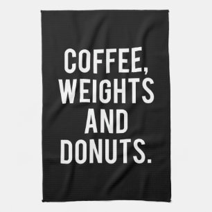 Koffie, gewichten en donuts - Grappig nieuws-gym Theedoek