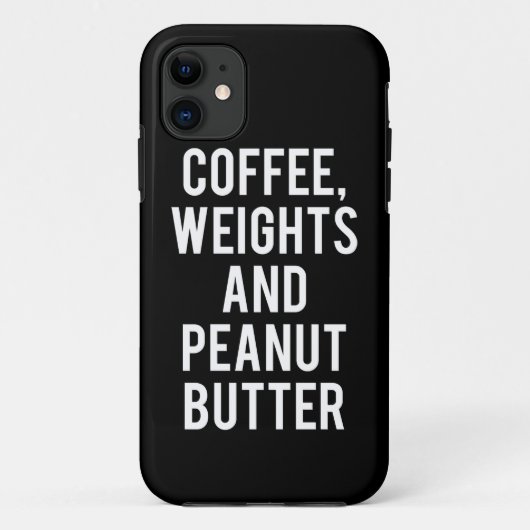 Koffie, gewichten en pindakaas - Funny Novelty Case-Mate iPhone Case (Achterkant)