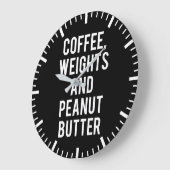 Koffie, gewichten en pindakaas - Funny Novelty Grote Klok (Hoek)
