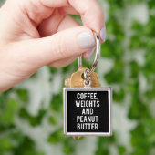 Koffie, gewichten en pindakaas - Funny Novelty Sleutelhanger (Hand)