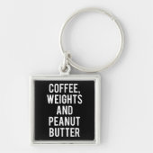 Koffie, gewichten en pindakaas - Funny Novelty Sleutelhanger (Voorkant)