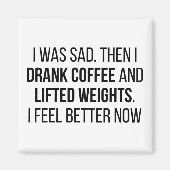 Koffie & Gewichten Magneet (Voorkant)