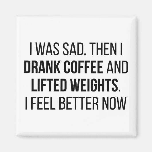 Koffie & Gewichten Magneet (Voorkant)