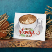 Koffie goed idee waterverf typografie fotoplaat (Zijkant)