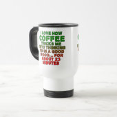 Koffie Goede Stemming Truc Grappige Koffiemok Reisbeker (Voorkant links)