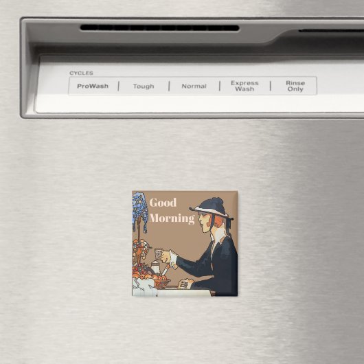 Koffie, Goedemorgen, tekst bewerken Magneet (Insitu (Vaatwasser))