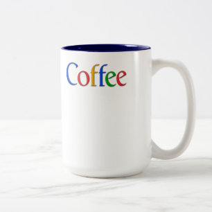 koffie - google font tweekleurige koffiemok