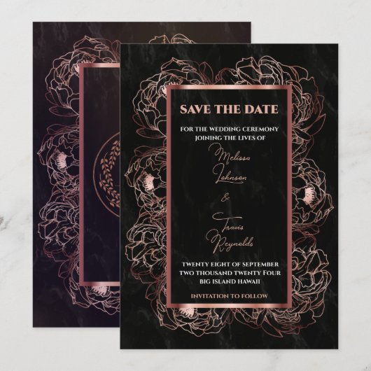 Koffie Goud Regalia in Koninklijke Affaire Save th Save The Date (Voorkant / Achterkant)