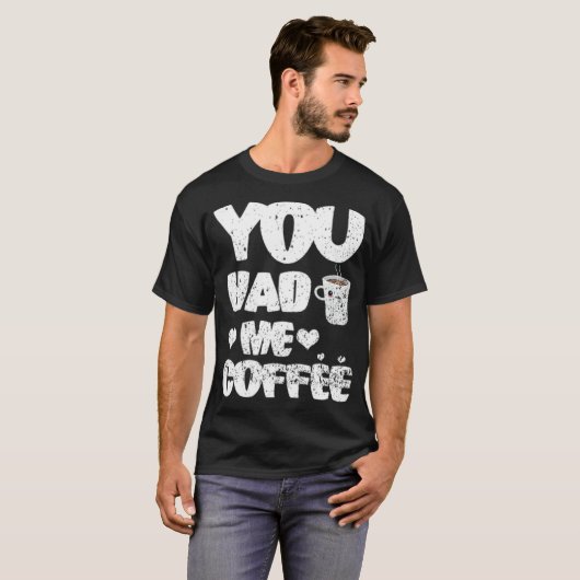 Koffie gouden rugloopgraat t-shirt (Voorkant volledig)