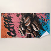Koffie Graffiti Pop Art Bonen Strandlaken (Voorkant)