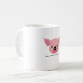 Koffie grappige concept mok met een varken (Voorkant links)