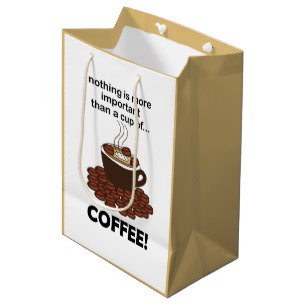 Koffie Grappige koffieliefhebber Koffie Medium Cadeauzakje