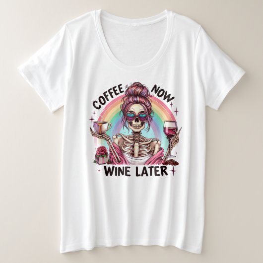 Koffie Grote Maat T-shirt (Design voorkant)