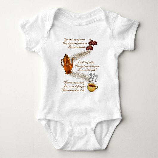 Koffie Haiku Baby Shirten Romper (Voorkant)