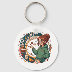Koffie Halloween-sfeer – Cozy herfst koffieliefheb Sleutelhanger