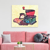 Koffie handmatige slijper canvas afdruk (Insitu (Woonkamer))