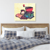 Koffie handmatige slijper canvas afdruk (Insitu (Slaapkamer))