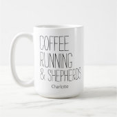 Koffie Hardlopen Herders Bewerkbare Naam Ontwerp Koffiemok (Links)