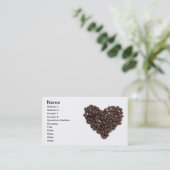 Koffie hart visitekaartje (Staand voorkant)