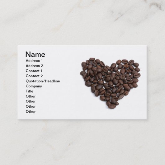 Koffie hart visitekaartje (Voorkant)