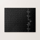 Koffie hartslag Funny Heartbeat Lover TShirt Legpuzzel (Horizontaal)