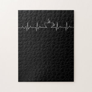 Koffie hartslag Funny Heartbeat Lover TShirt Legpuzzel