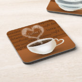 Koffie? Heart Shaped Smoke Bier Onderzetter (Linkerzijde)