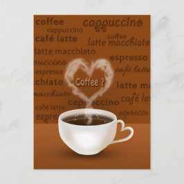 Koffie? Heart Shaped Smoke Briefkaart