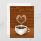 Koffie? Heart Shaped Smoke Briefkaart (Voorkant / Achterkant)