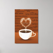 Koffie? Heart Shaped Smoke Canvas Afdruk (Voorkant)