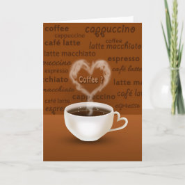 Koffie? Heart Shaped Smoke Feestdagen Kaart